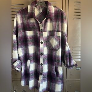Zenana Plaid Shacket-Medium
